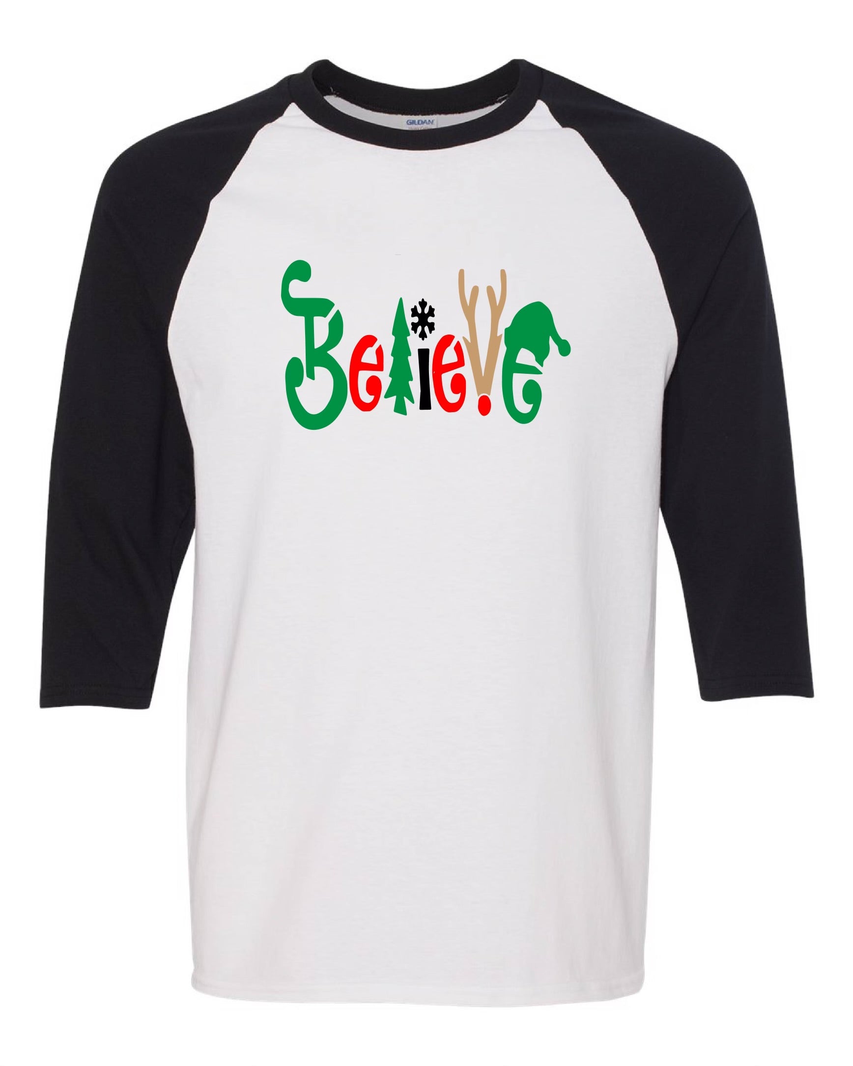 Believe  PYV Xmas baseball T-shirt